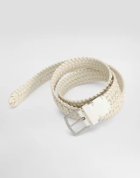 Woven leather belt
