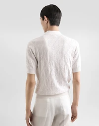 Satin silk polo shirt