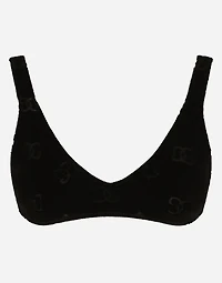 Flocked jersey top with all-over DG logo