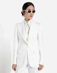 Single-breasted brocade Turlington blazer