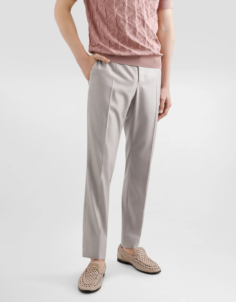 Deconstructed double-breasted wool and silk suit