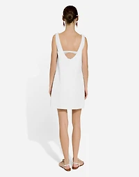 Short brocade dress with back neckline