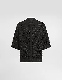 Viscose raffia crochet shirt