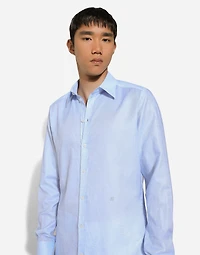 Cotton and linen Martini-fit shirt