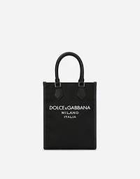 Small nylon bag with rubberized logo