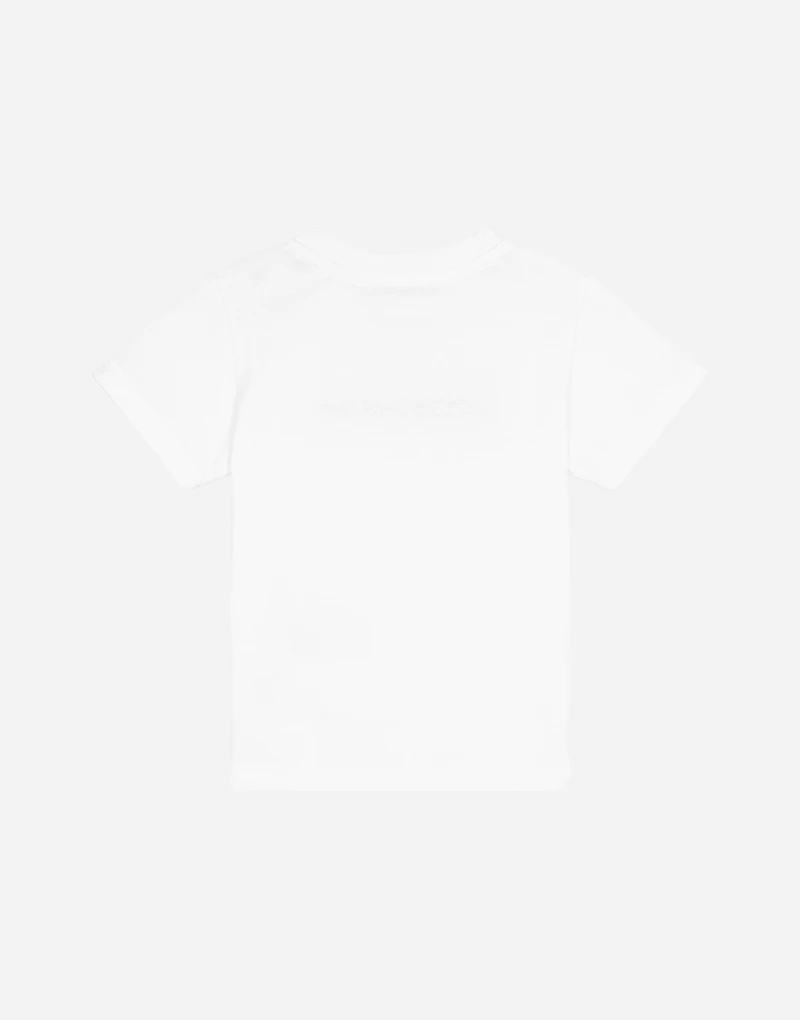 Jersey t-shirt with logo embroidery