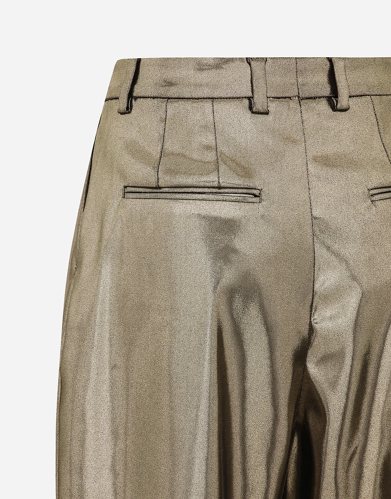 Foiled stretch satin pants