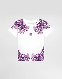Majolica-print short-sleeved jersey t-shirt