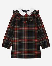 Wool-blend tartan dress