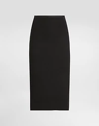 Wool crepe calf-length pencil dress