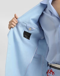 Sicilia single-breasted linen jacket