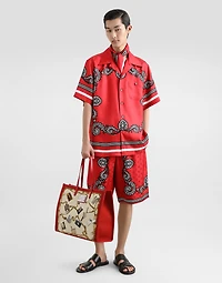 Bandanna-print silk shorts