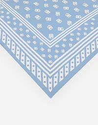 Silk twill foulard with all-over DG logo print (90x90)