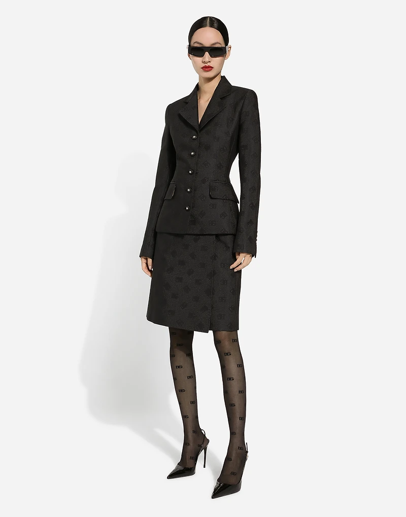 Quilted jacquard Dolce jacket with DG logo