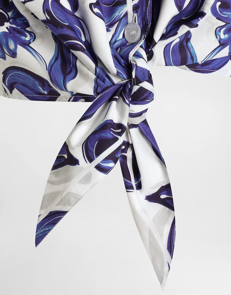 Majolica-print poplin shirt