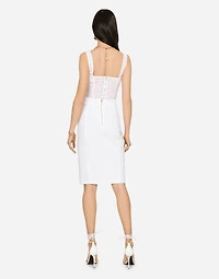 Marquisette and satin skirt with corset details