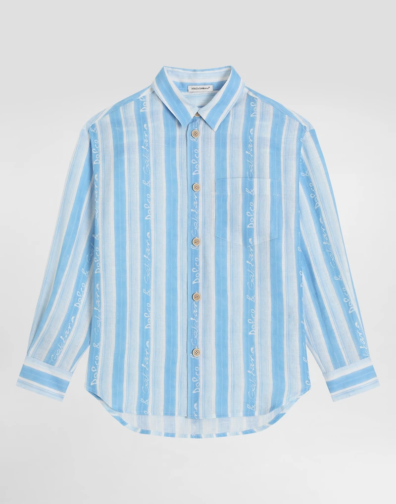Fabric shirt with striped print
