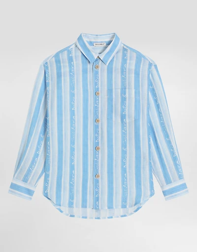 Fabric shirt with striped print