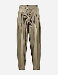 Foiled stretch satin pants