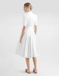 Cotton calf-length shirt dress