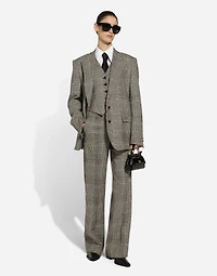 Flared glen plaid pants