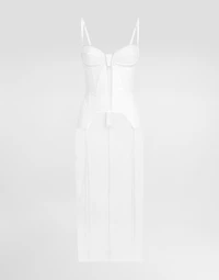 Tulle calf-length dress with corset details