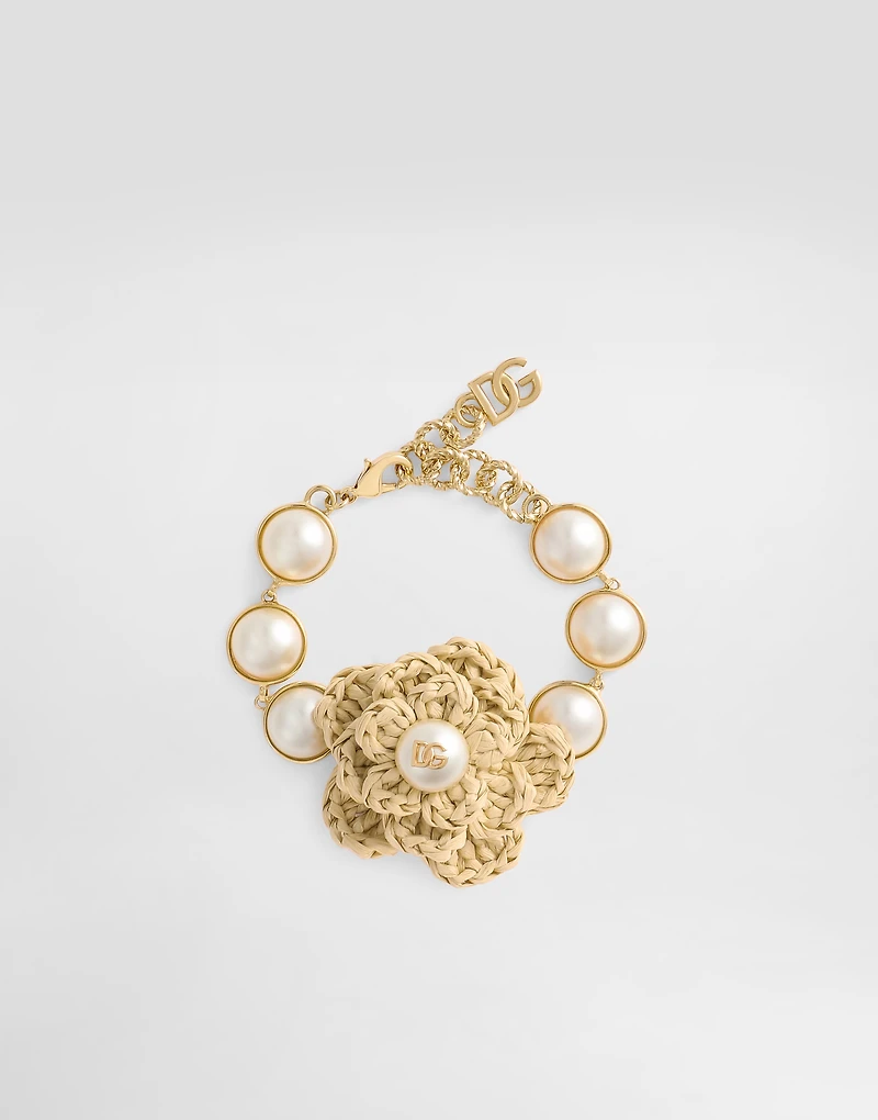 Raffia flower bracelet