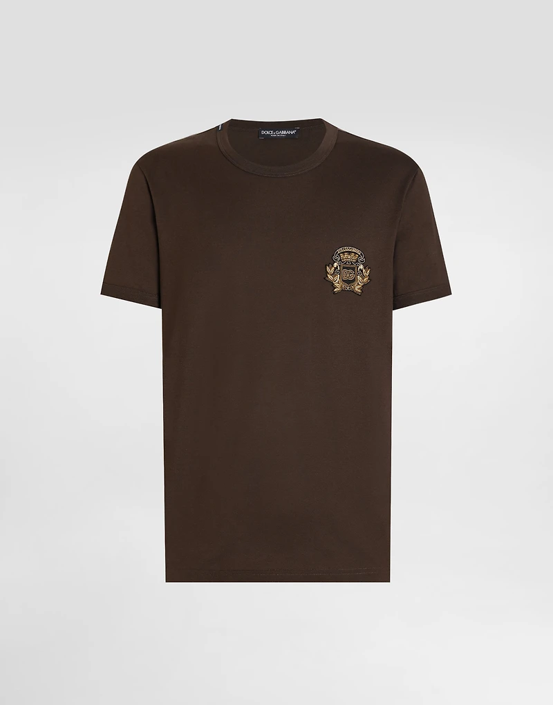 Cotton t-shirt with heraldic patch