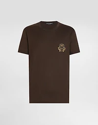 Cotton t-shirt with heraldic patch