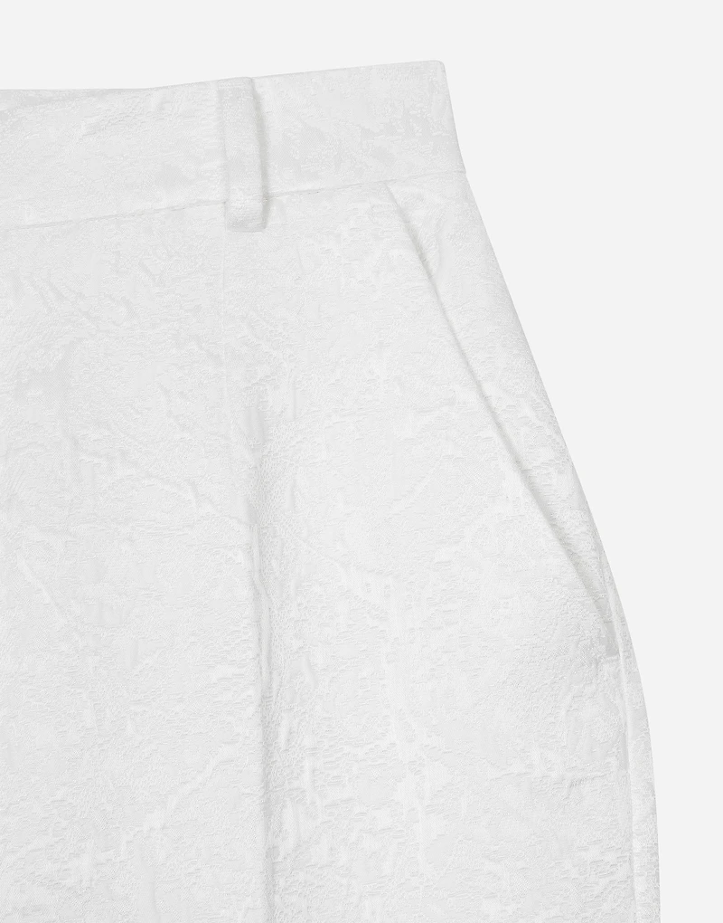 Brocade cigarette pants