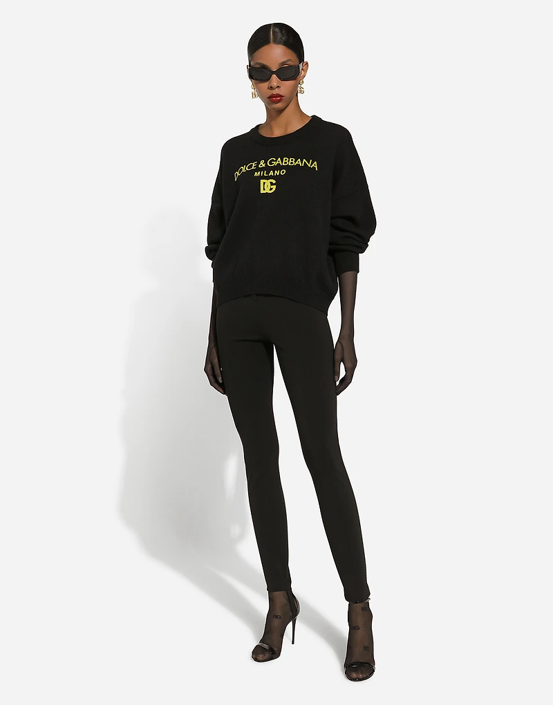 Jersey Milano rib leggings with stirrups