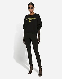 Jersey Milano rib leggings with stirrups