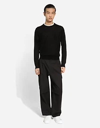 Cashmere round-neck sweater with DG embroidery