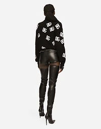 Virgin wool turtleneck with inlaid DG logo