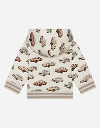 Jersey hoodie with print