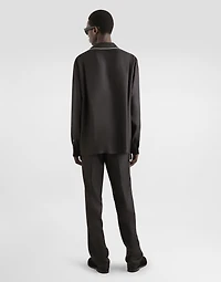 Silk jogging pants with DG embroidered patch