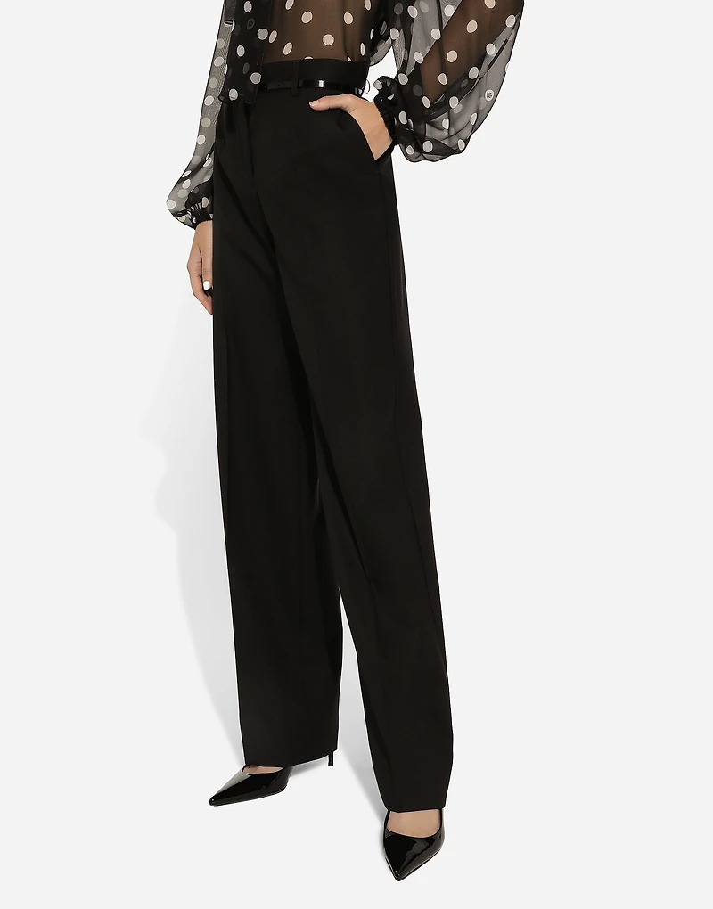 Flared wool pants