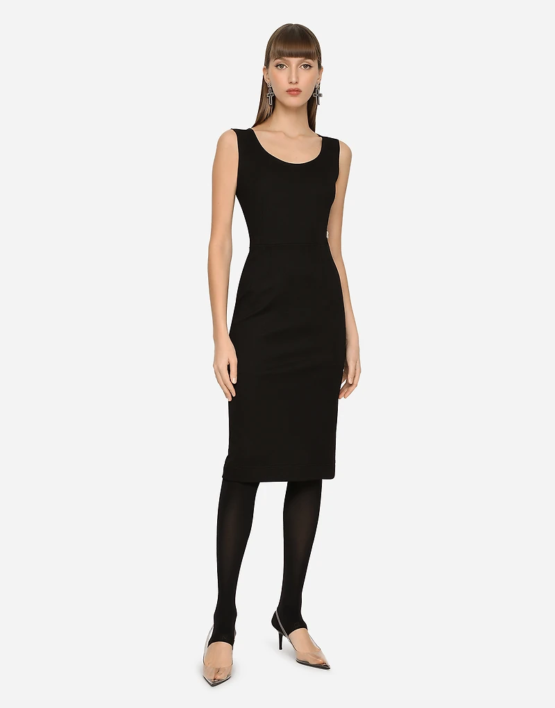 Sleeveless Milano rib midi dress