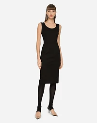 Sleeveless Milano rib midi dress
