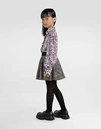 Violet-print crêpe shirt