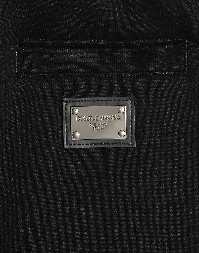 Fleece bermuda shorts with DG logo plaque