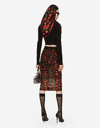 Cropped turtle-neck top