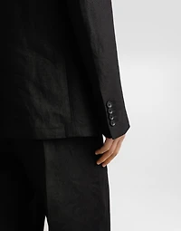 Single-breasted linen fabric jacket
