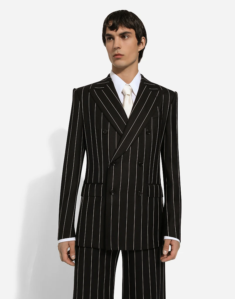 Double-breasted pinstripe Sicilia-fit jacket