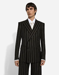 Double-breasted pinstripe Sicilia-fit jacket