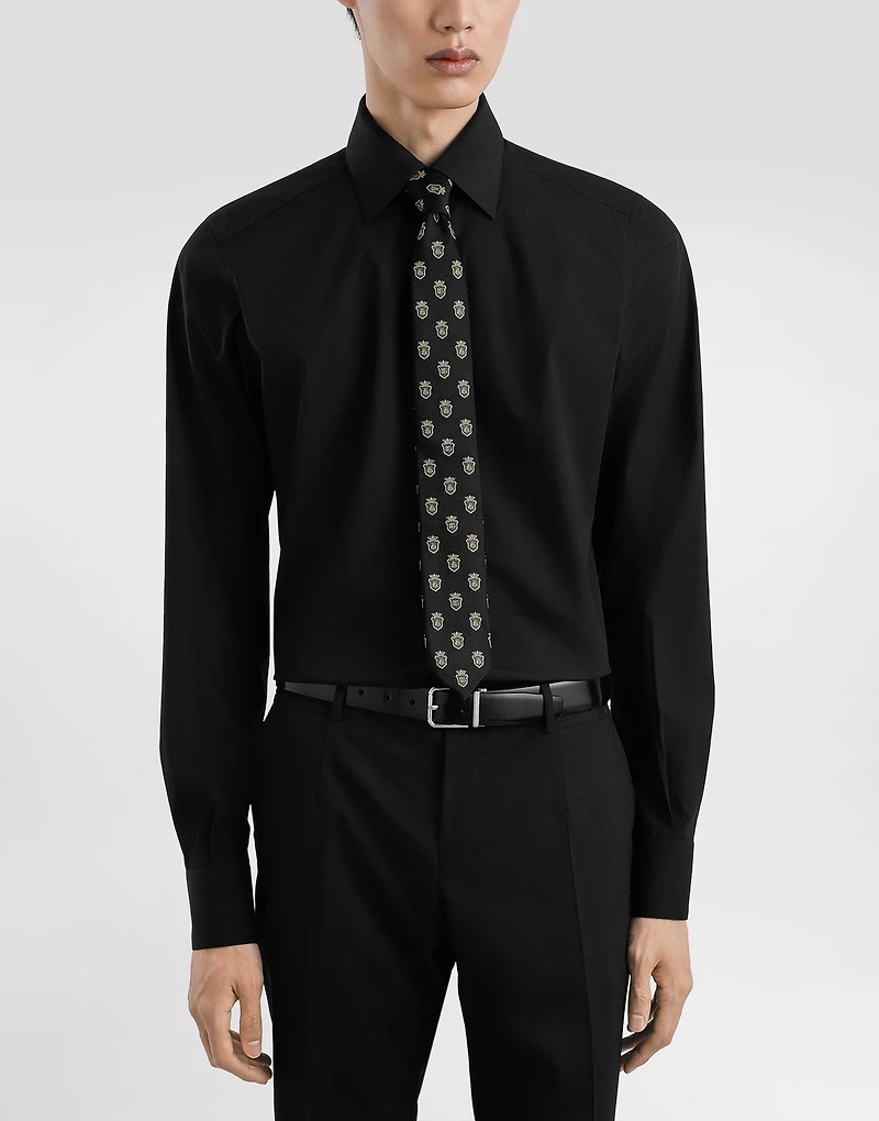Jacquard tie with heraldic shields
