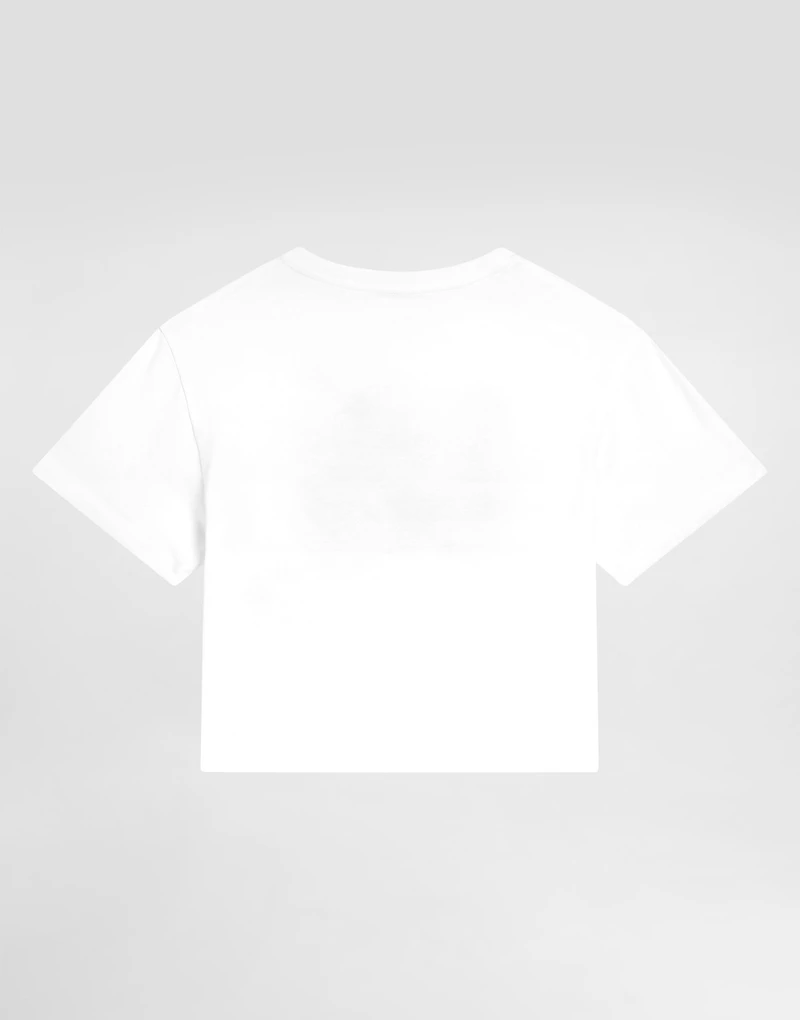 Flower-print short-sleeved jersey t-shirt