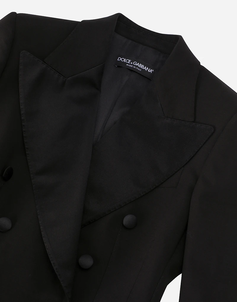 Double-breasted tuxedo jacket bodysuit
