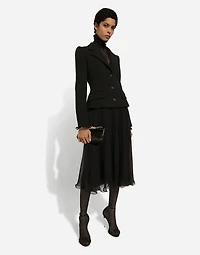 Chiffon calf-length circle skirt