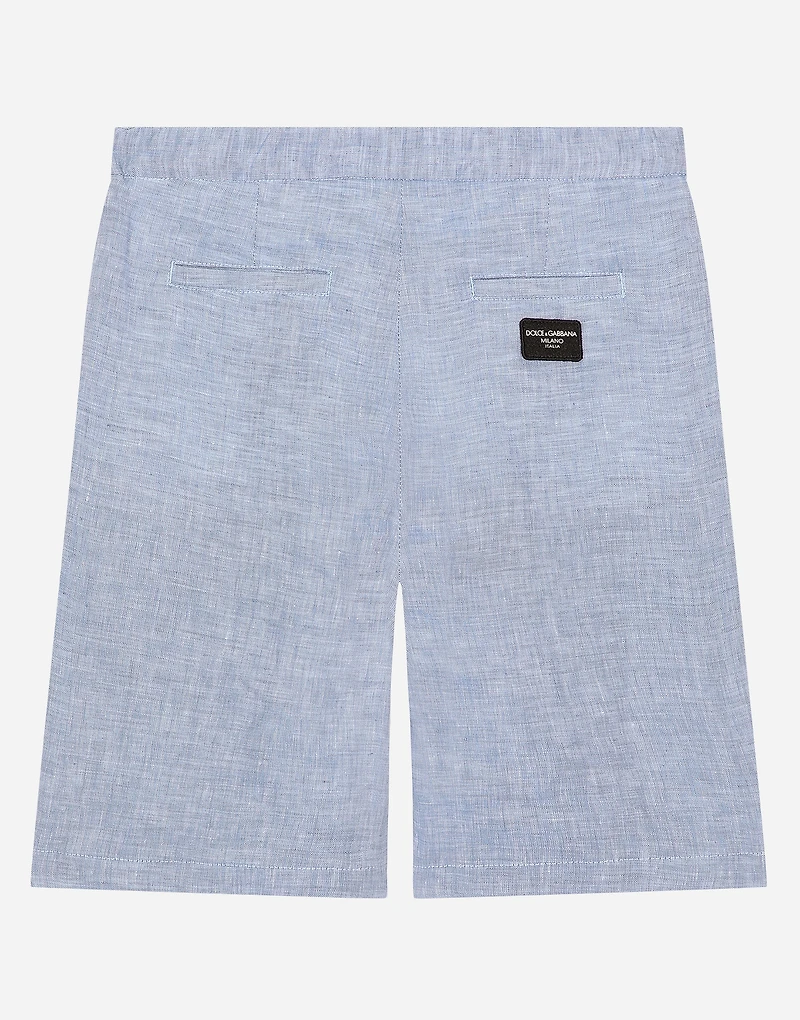 Non-stretch linen shorts